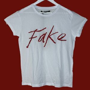 Ksubi Fake Tee White Cotton Lightweight Round Neck S/S Shirt Women's Small NWT